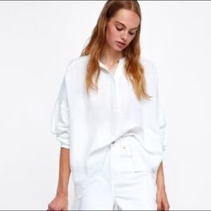 Zara Flowy Linen Top